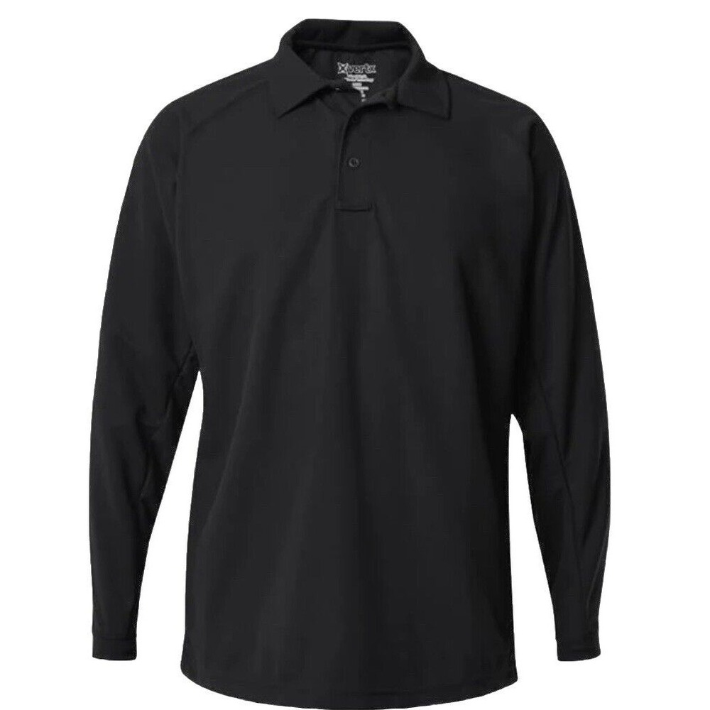 Men's Vertx Coldblack‎ Long Sleeve Polo, Black Large